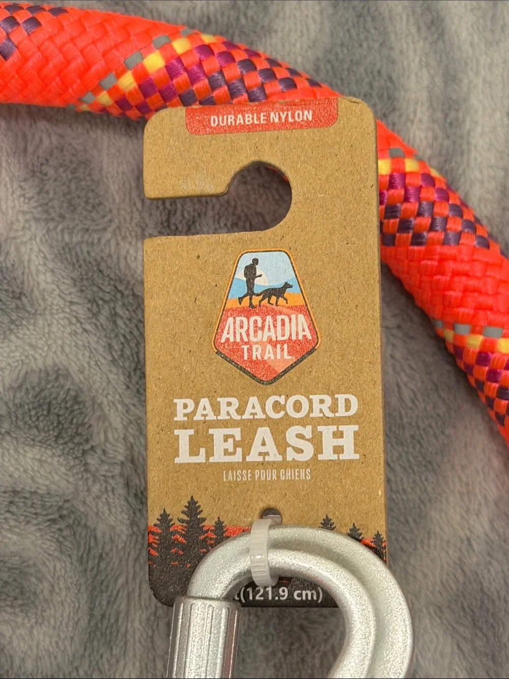 Arcadia Trail Orange Paracord Dog Leash - Durable Rope Lead